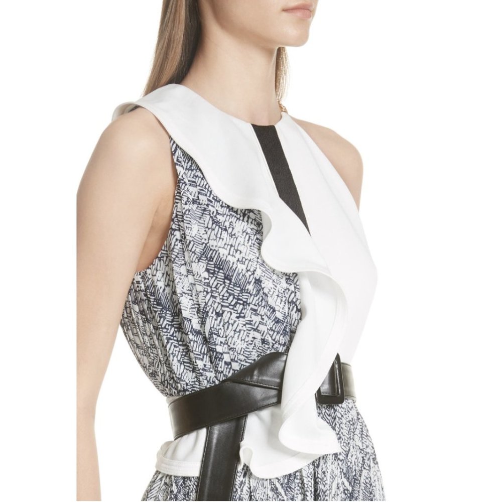 NEW NWT Self-Portrait Frill Contrast Mini Dress - Picture 7 of 9